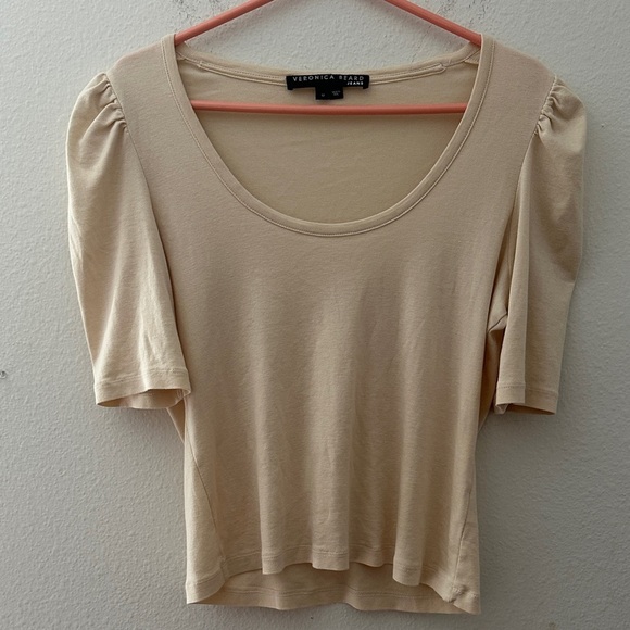 Veronica Beard Beige Scoop Neck Blouse - Picture 1 of 5